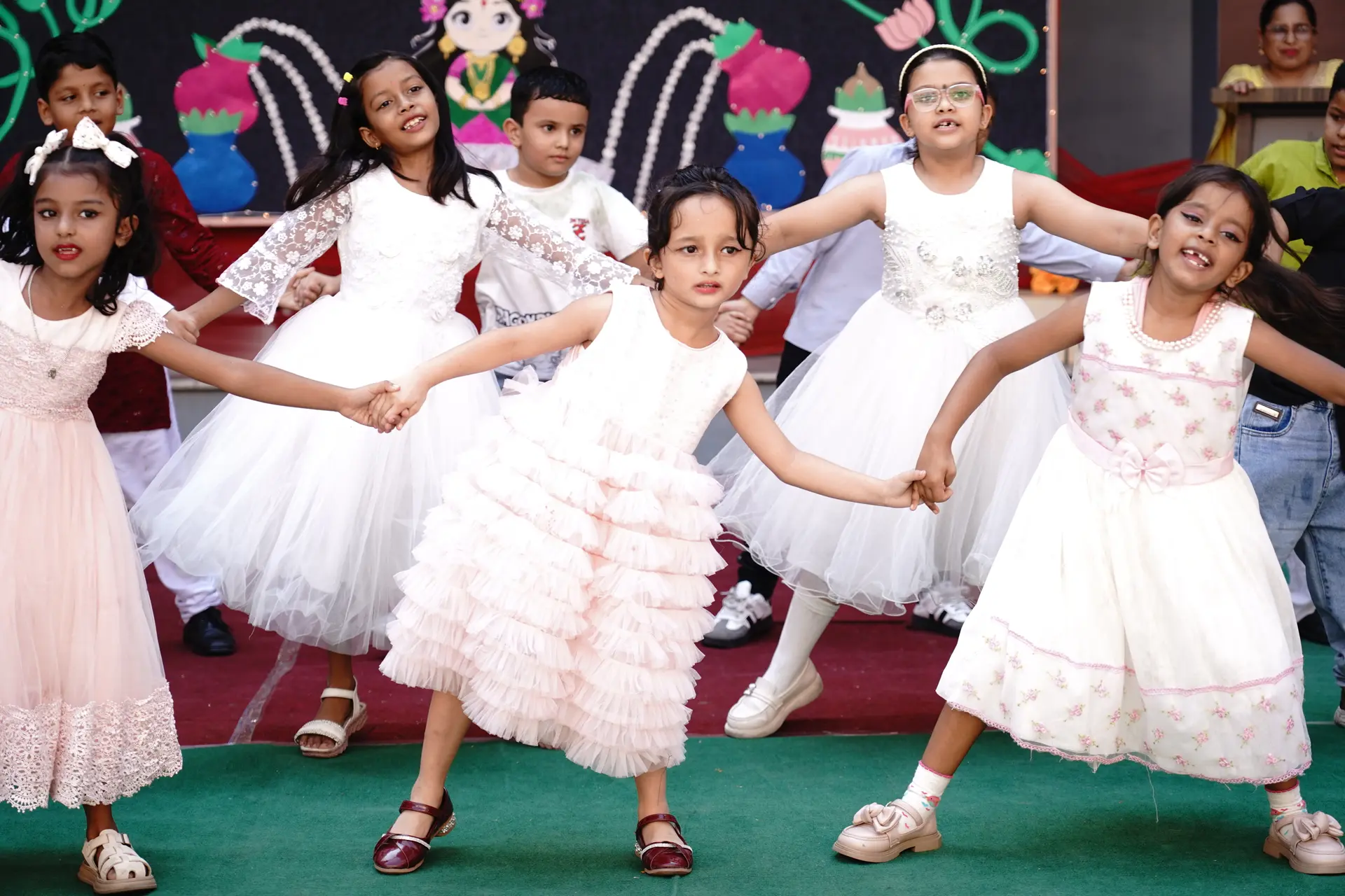 Students collaborating and learning together